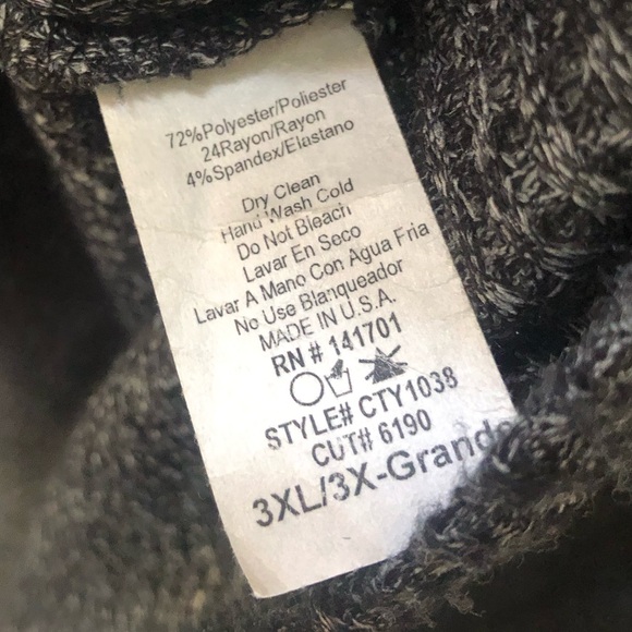 Gray & White Knit Long Sleeve Front Tie Shirt with Wooden Buttons - Picture 5 of 5